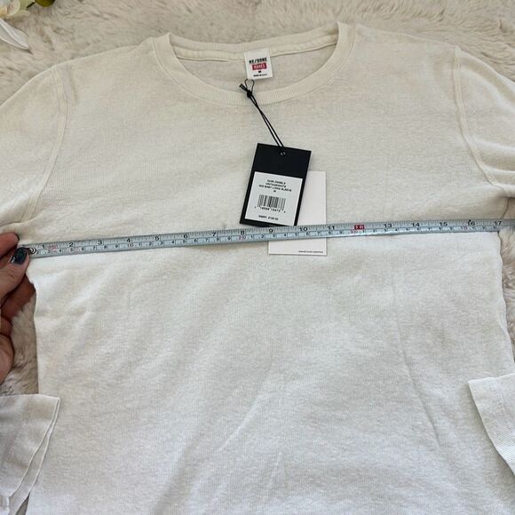 Re/Done '90s Baby Long-Sleeve in Vintage White Size M - Picture 10 of 12